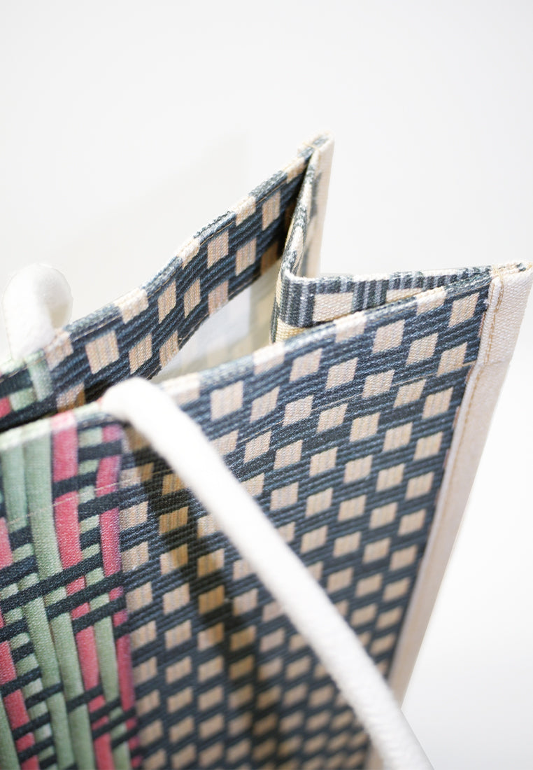 Plains & Prints × Pete Rich Tote Bag W/ Charm (Pink/Green)
