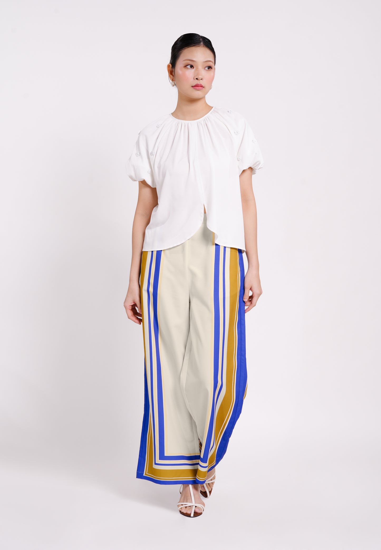 Bence Short Sleeve Top (White)