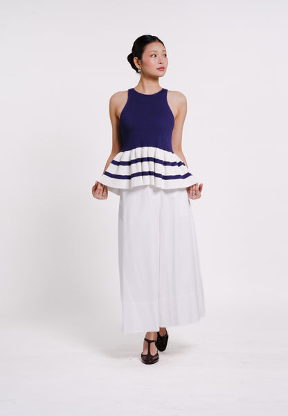 Benzon Sleeveless Top (Navy/White)