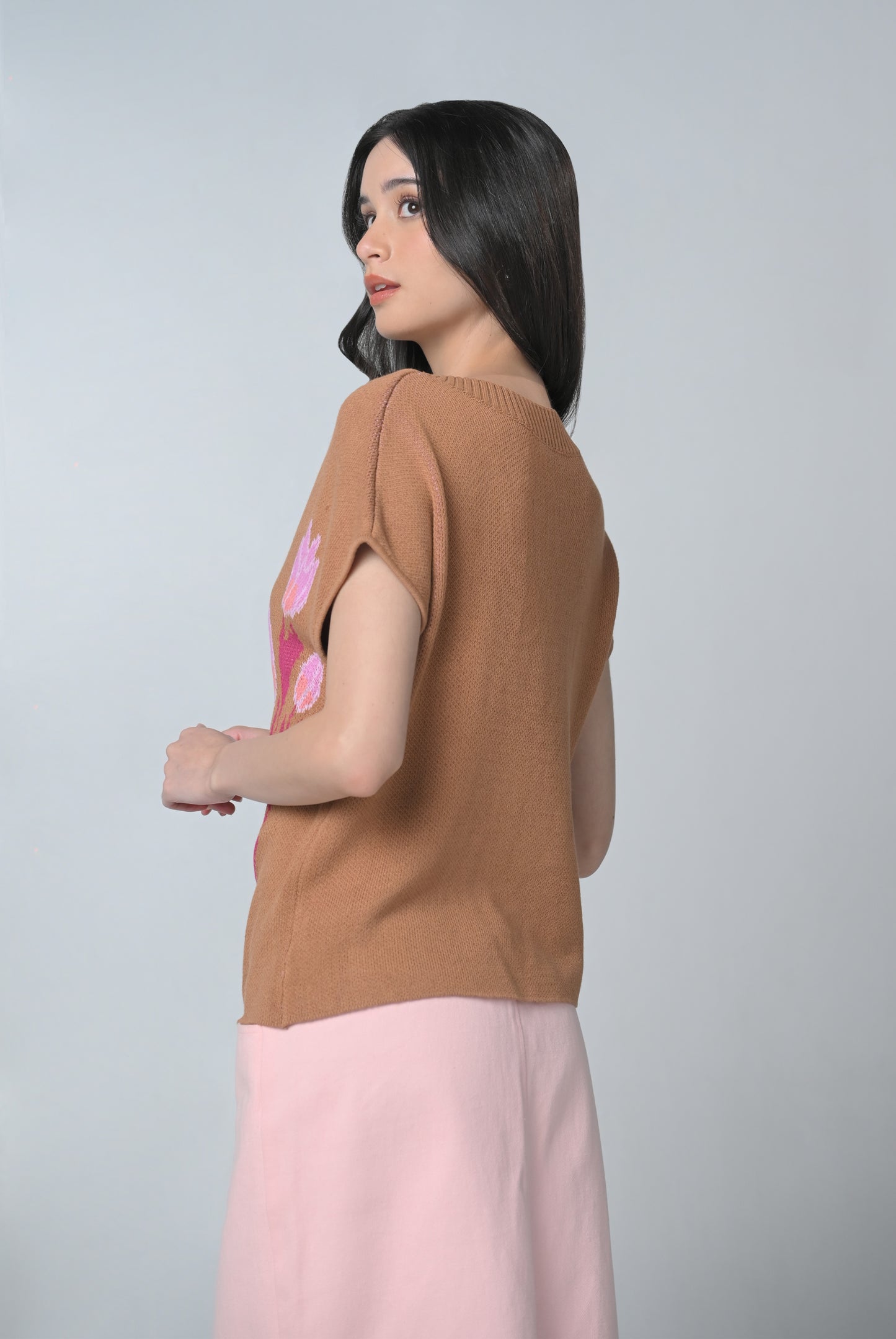 Betony Short Sleeve Top (Camel)