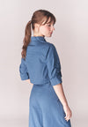 Solstice Bigonia Quarter Sleeve Top (Blue)
