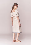 Solstice Bizarre Short Sleeve Dress (Cream)