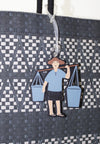 Plains & Prints × Pete Rich Tote Bag W/ Charm (Black/Cream)