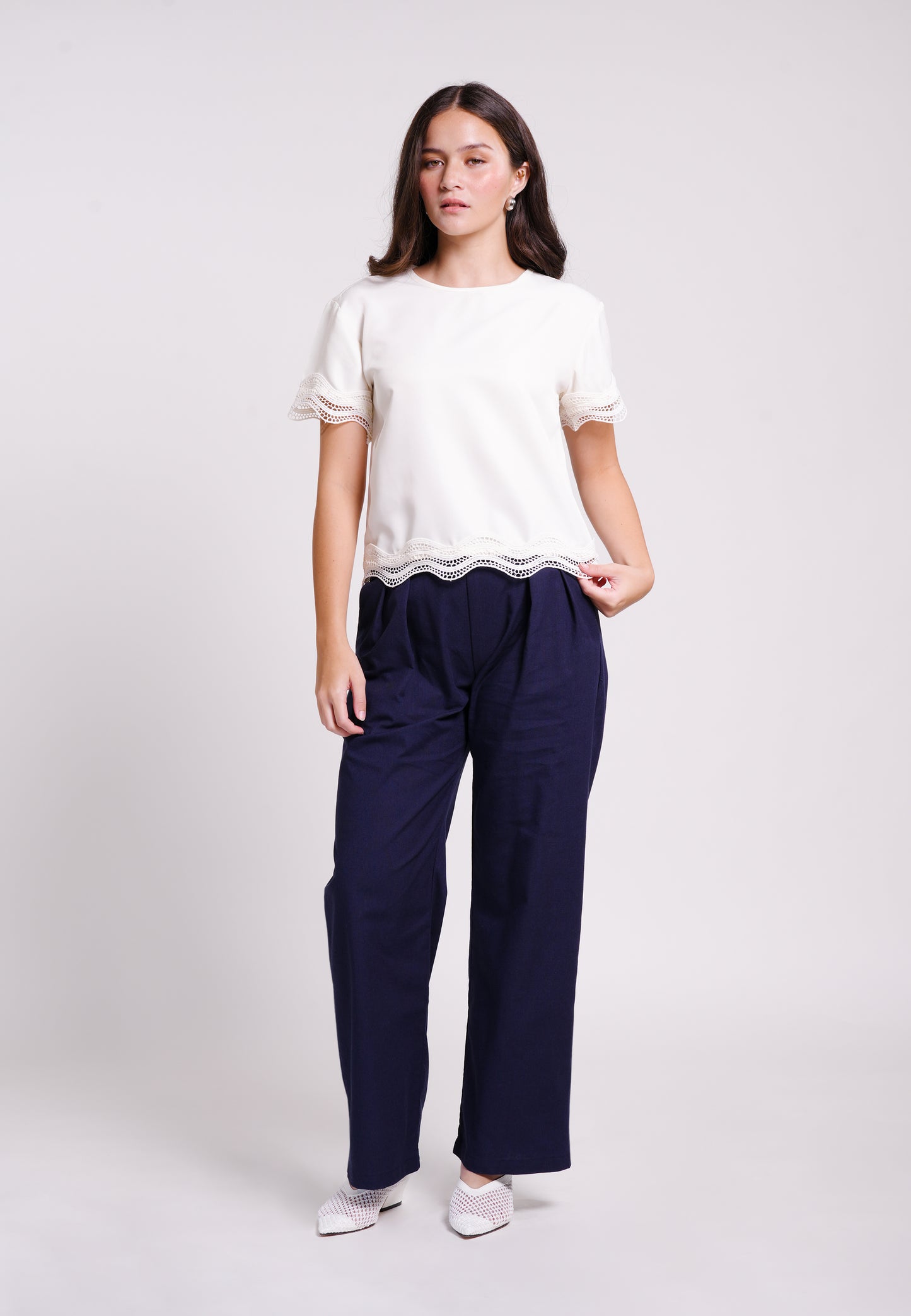 Bond Short Sleeve Top (Cream)
