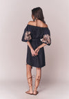 Solstice Brianna Short Sleeve Dress (Printed Navy)