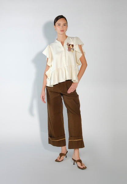 Sari- Sari Butuan Short Sleeve Top (Cream)