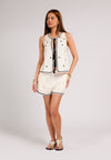 Cadern Sleeveless Top (Printed Cream)