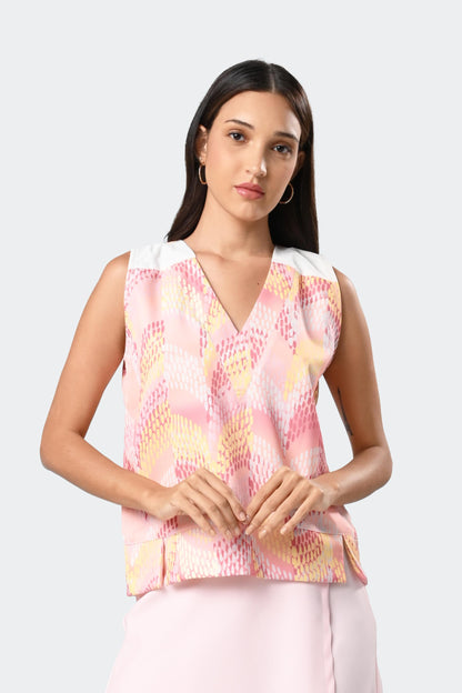 Caleen Sleeveless Top (Peach)