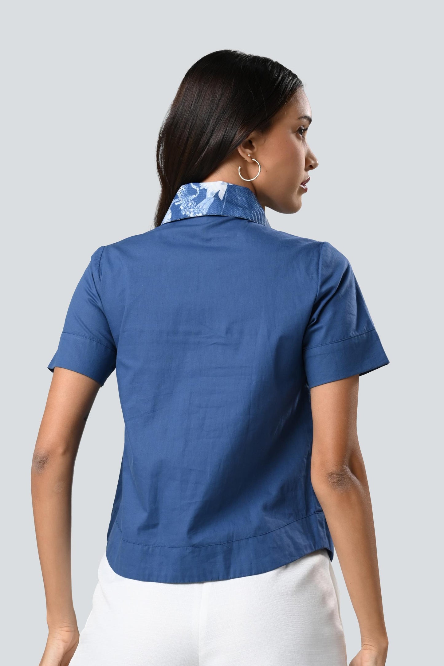 Caleen Short Sleeve Top (Blue)