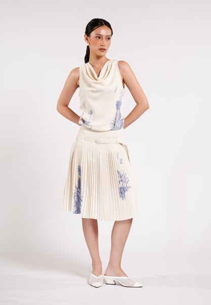 Cameron Sleeveless Top (Spot Print Cream)
