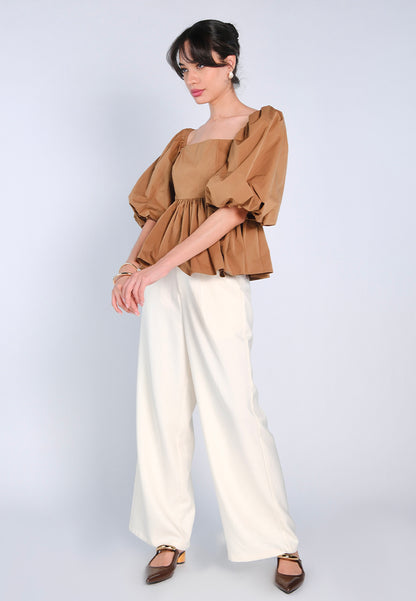 Mark Bumgarner X Vania Romoff For Plains & Prints Camille Pants (Cream)