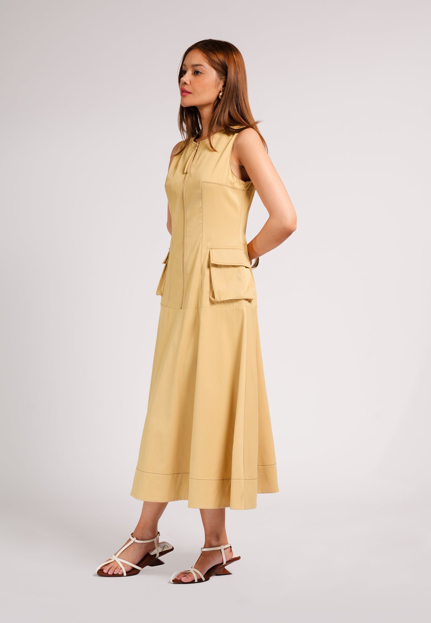 Cara Sleeveless Dress(Mustard)