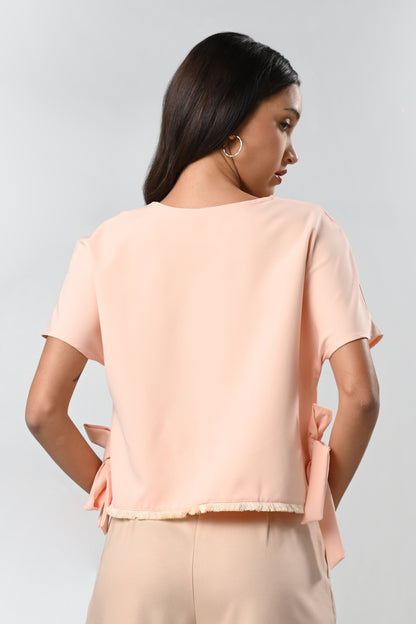 Caravan Short Sleeve Top (Peach)