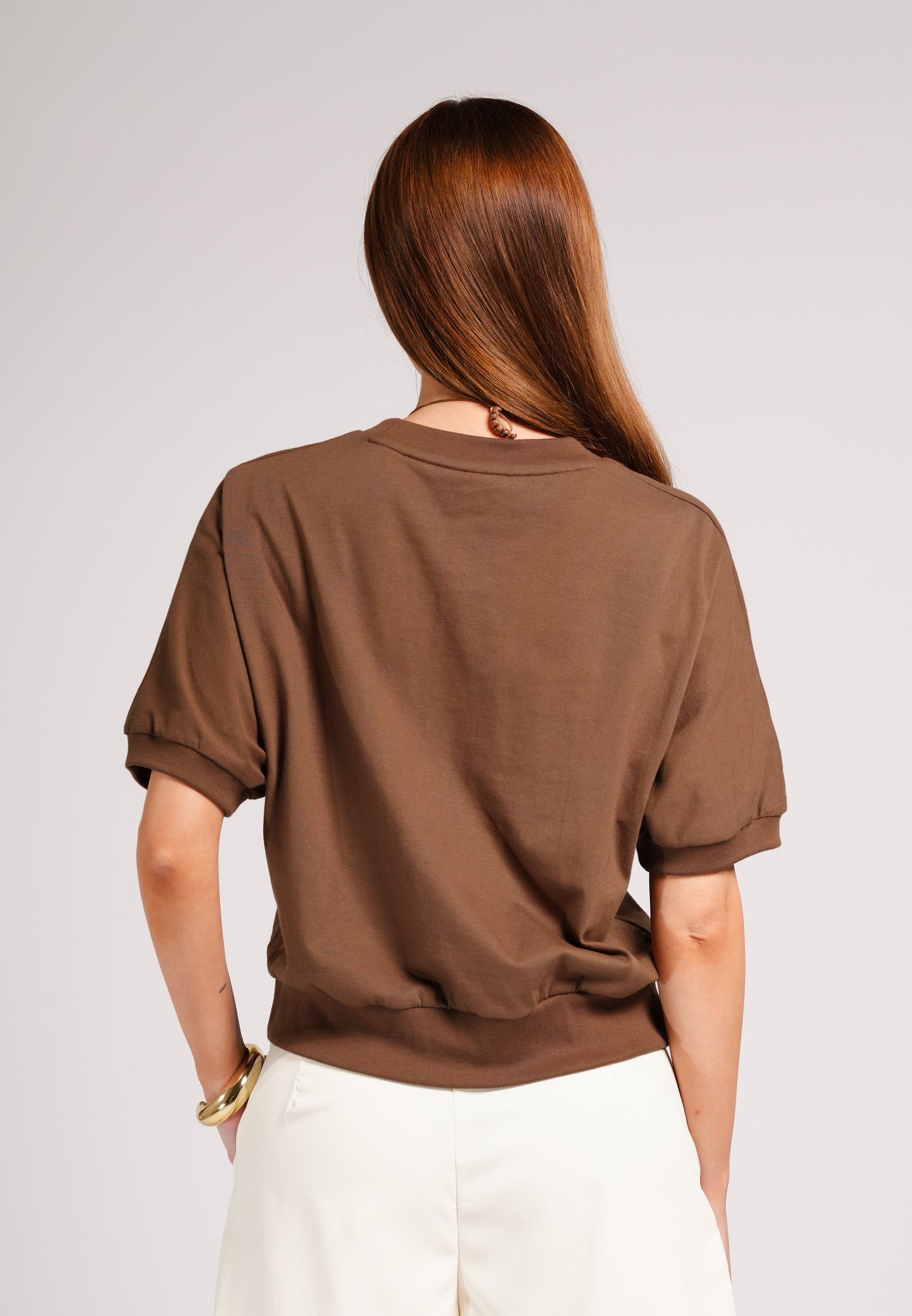 Carmelo Short Sleeve Top (Spot Print Brown)