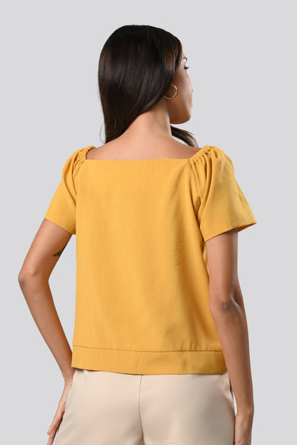 Carsie Short Sleeve Top (Mustard)