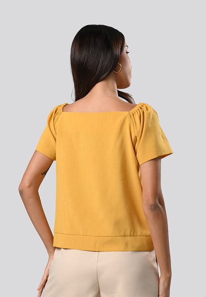 Carsie Short Sleeve Top (Mustard)