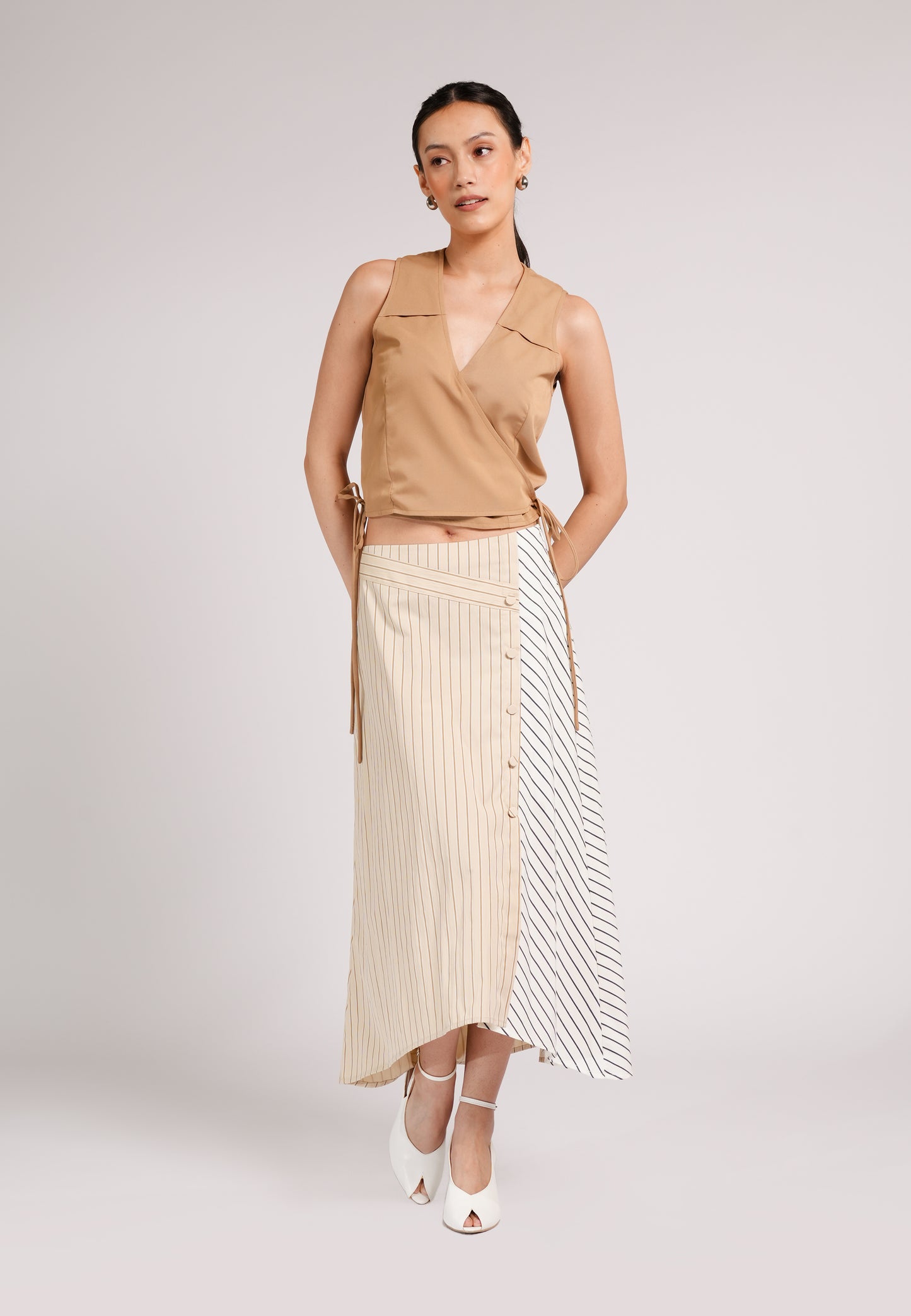 Carson Skirt (Striped Cream)