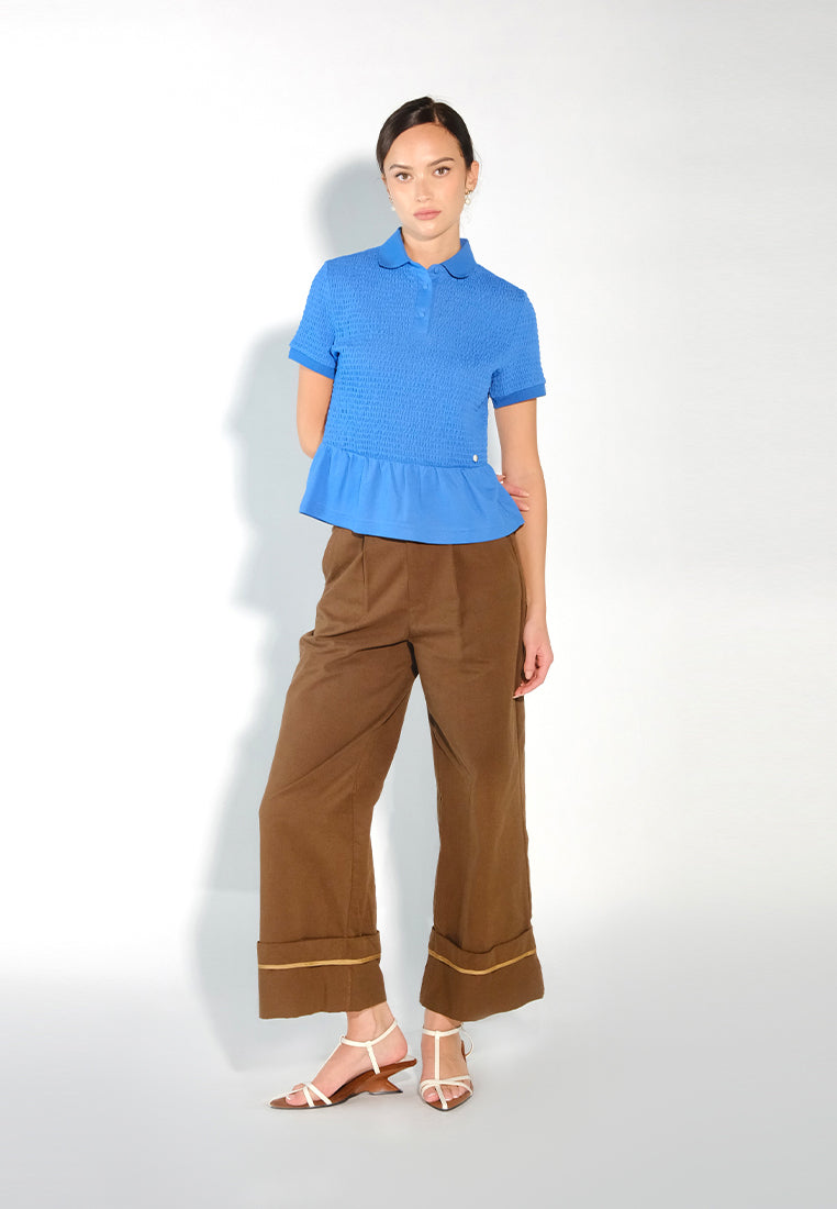 Sari- Sari Centrio Short Sleeve Top (Blue)