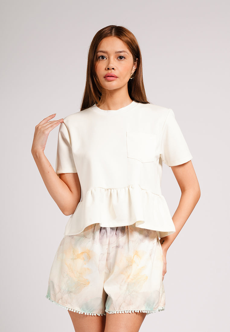 Chabble Short Sleeve Top (Cream)