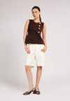Clique Sleeveless Top (Dark Brown)