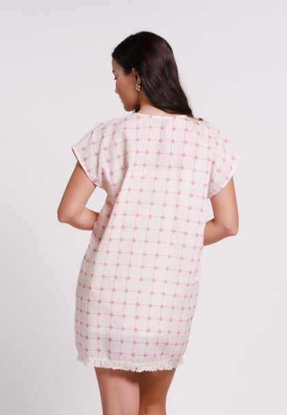 Archetype Summer Essentials Clover Extended Sleeve Dress W/ Inner (Printed Pink)