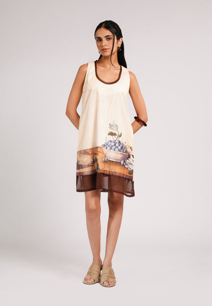 Colin Sleeveless Dress (Spot Print Cream)