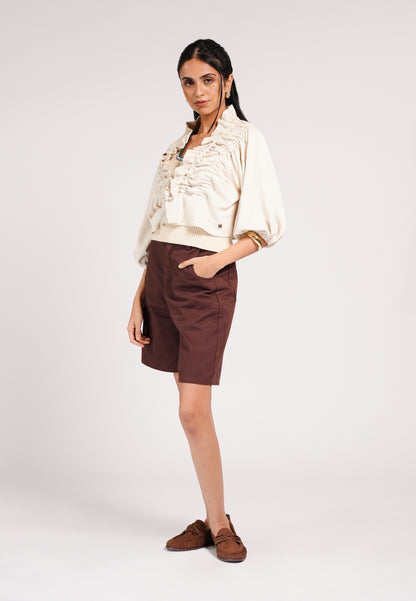 Connor Quarter Sleeve Cardigan (Cream)