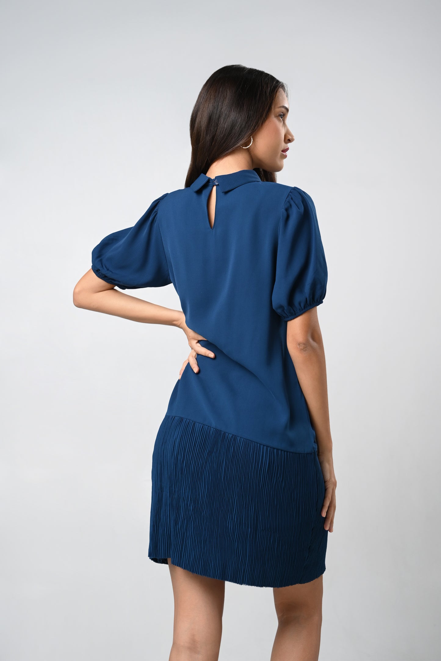 Corah Short Sleeve Dress (Teal blue)