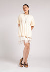 Creative 2-In-1 Short Sleeve Dress (Cream)