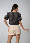 Cypress Short Sleeve Top (Navy gold)