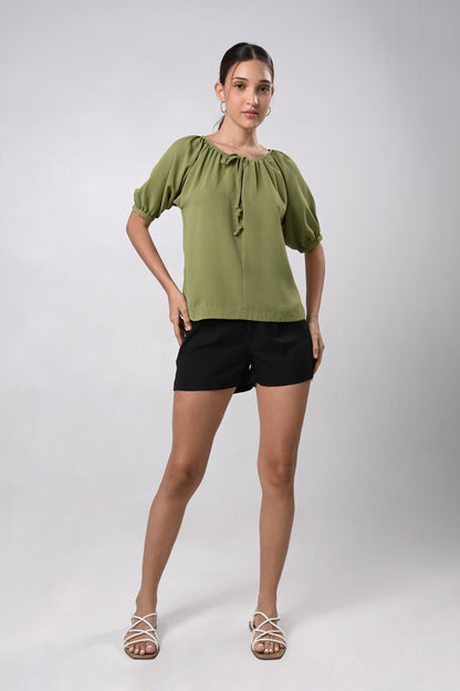 Daley Short Sleeve Top (O. Green)