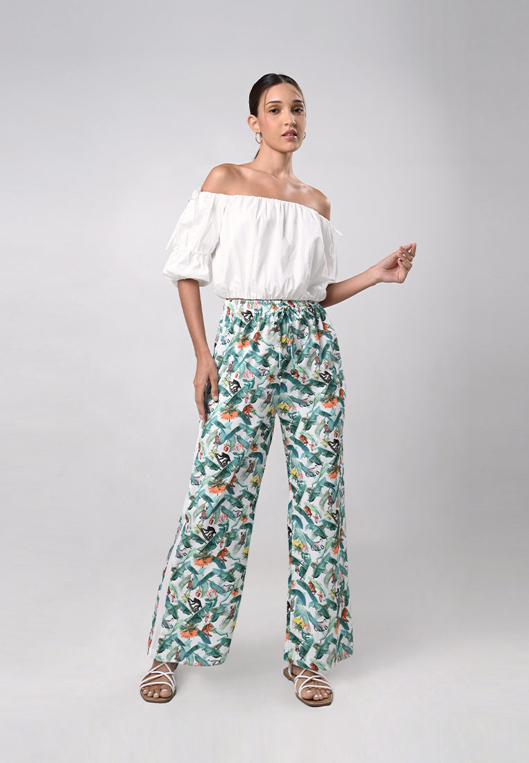 Dallas Short Sleeve Offshoulder Top (Off-white)