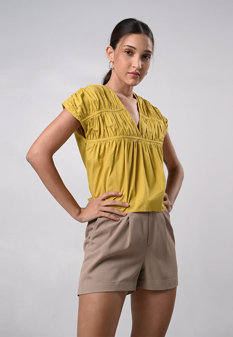 Dallas Short Sleeve Top (Mustard)