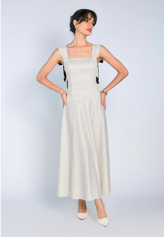 Mark Bumgarner X Vania Romoff For Plains & Prints Daphne Sleeveless Dress (Polkadot)