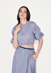 Camp Darbys Quarter Sleeve Top (Blue Gray)