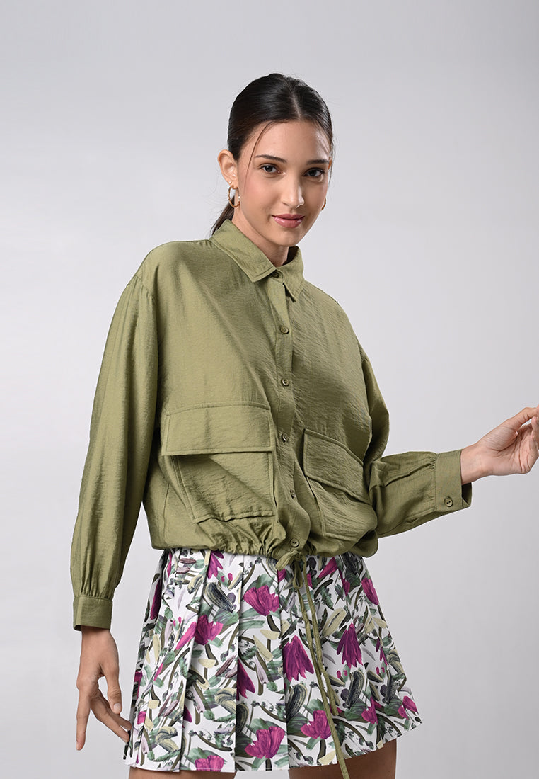 Deandre Long Sleeve Top (Olive Green)