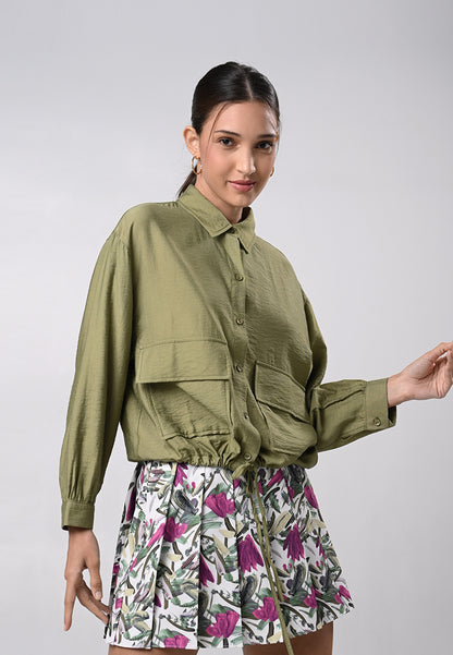 Deandre Long Sleeve Top (Olive Green)