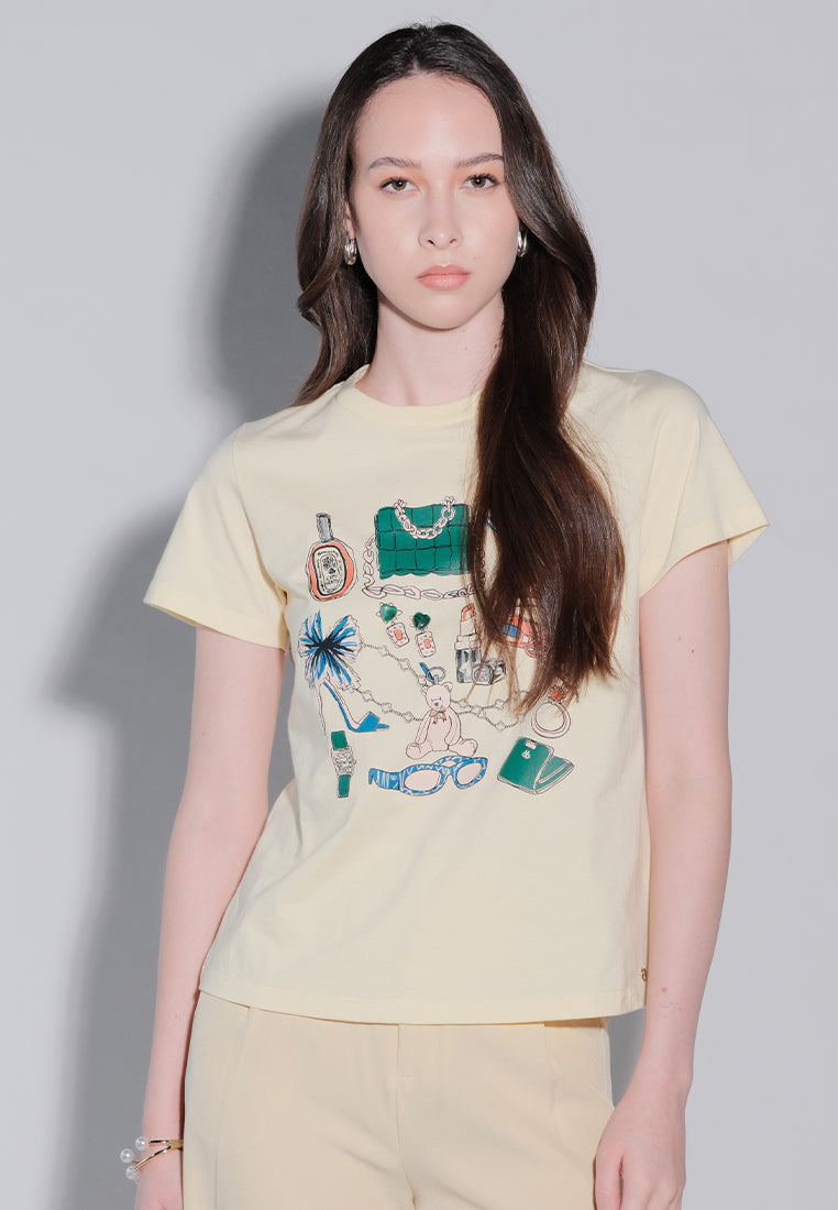 Holiday Tees 2025 Dear Santa Short Sleeve Shirt Top (Butter)