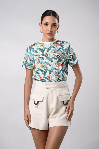 Delix Short Sleeve Shirt Top (Multi)