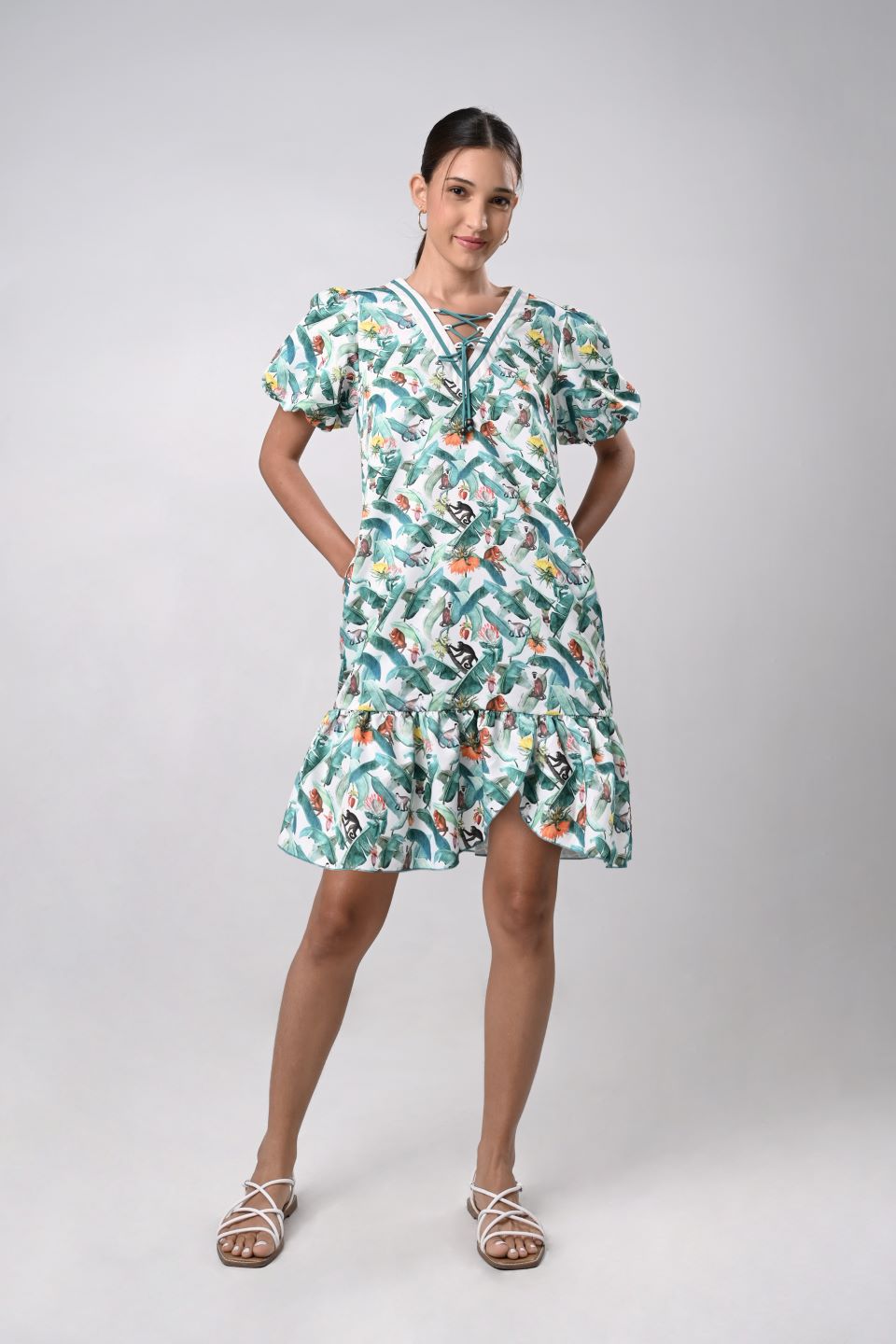 Delix Short Sleeve Dress (Multi)