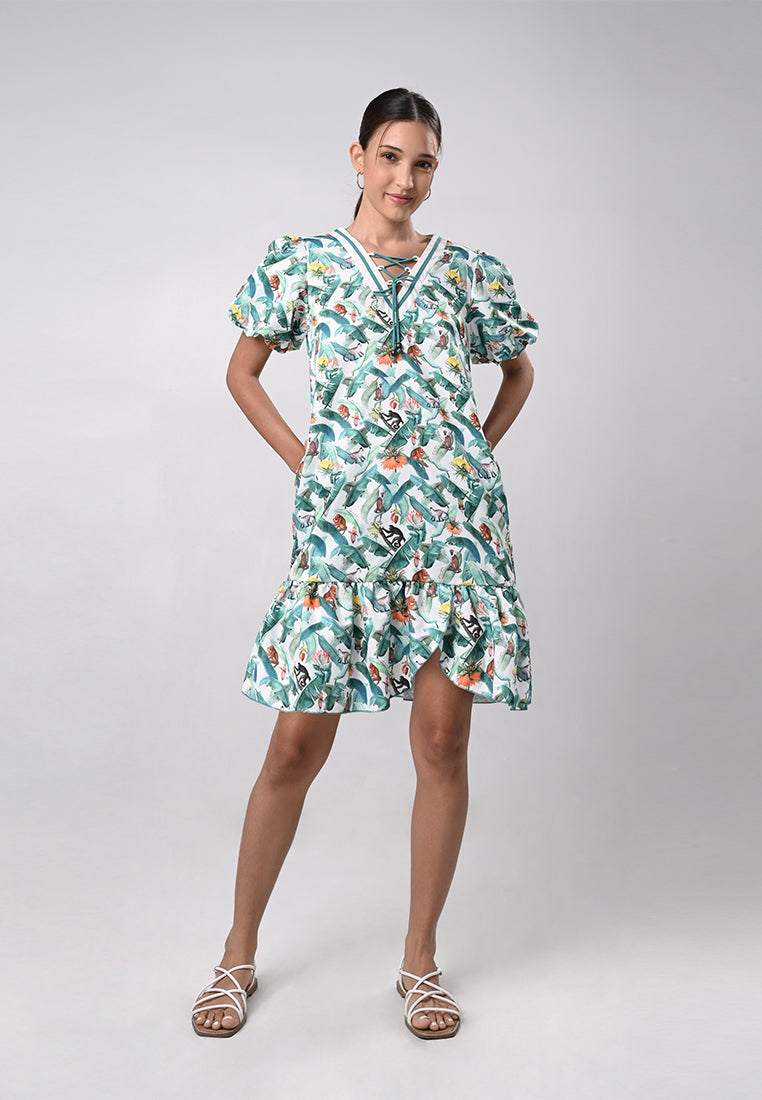 Delix Short Sleeve Dress (Multi)