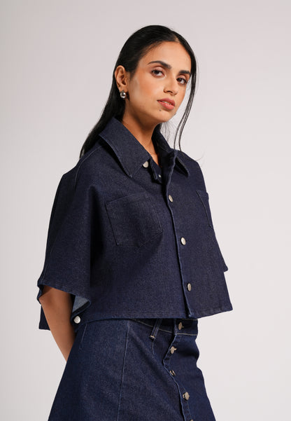 DNM Studios 2026 Demmie Short Sleeve Top (Navy Blue)