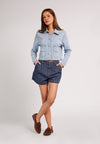 Plains & Prints DNM Studios 2026 Devon Long Sleeve Jacket Top (Striped Blue)