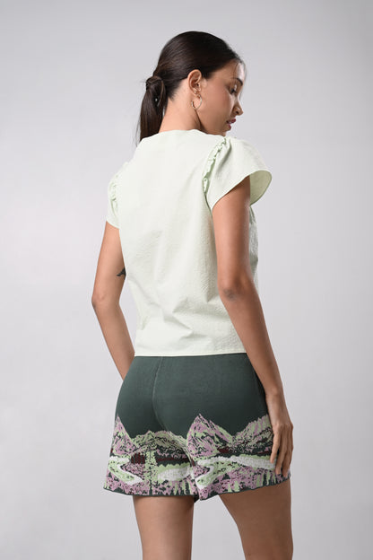 Dezru Short Sleeve Top (Mint Green)