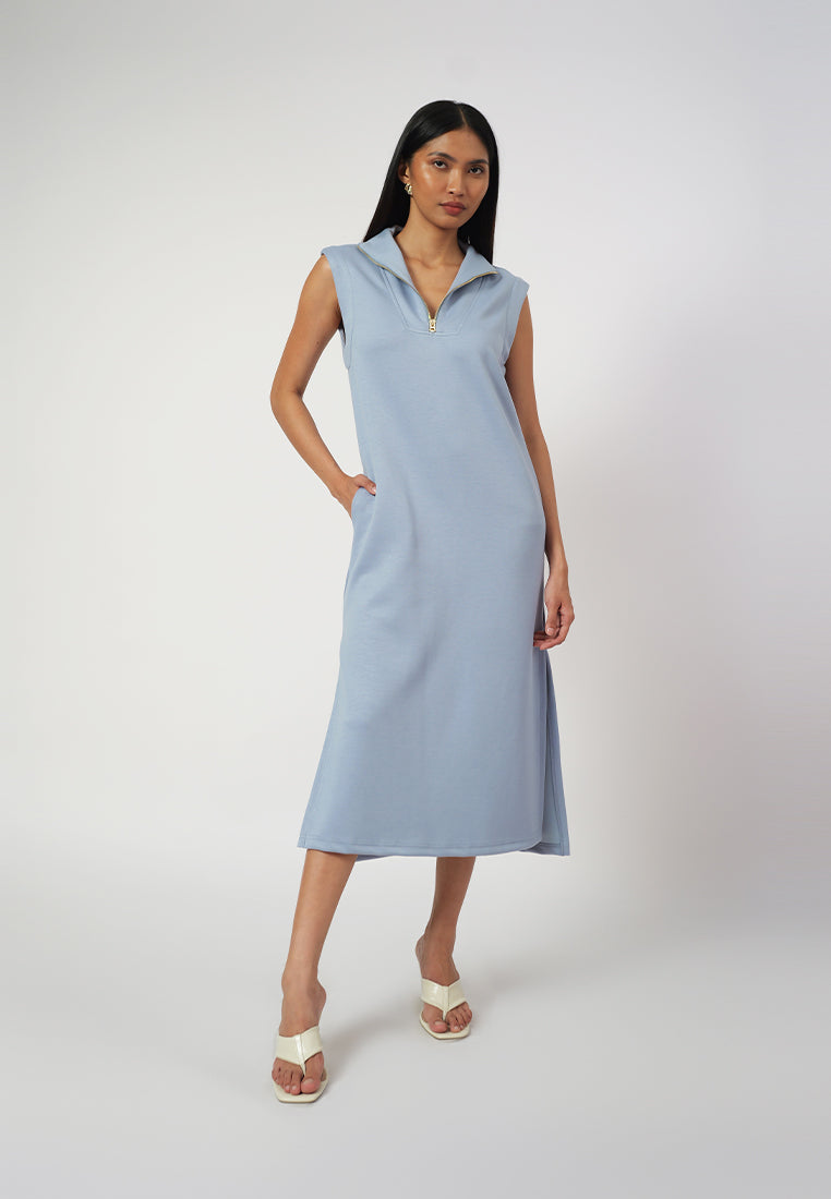 Raf Dill Sleeveless Dress (Dusty Blue)