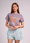 Summer Tees 2026 Divina Short Sleeve Shirt Top (Lavander)