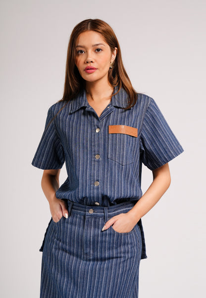 DNM Studios 2026 Dodge Short Sleeve Top (Striped Blue)