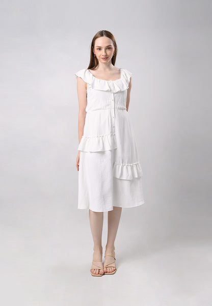 Domna Sleeveless Dress (Off-white)
