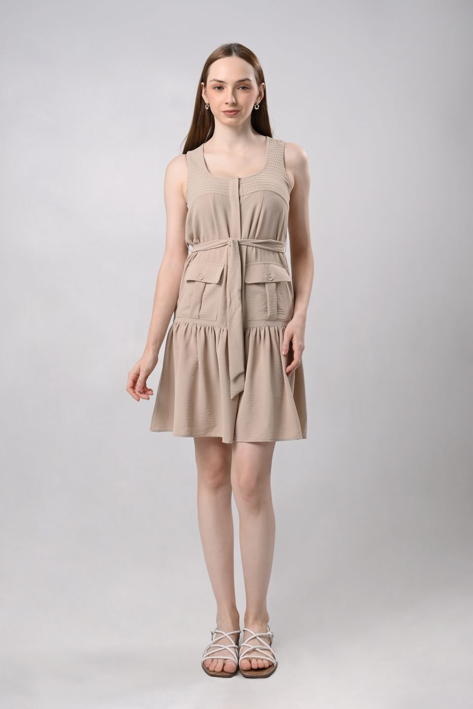 Drewe Sleeveless Dress (Khaki)