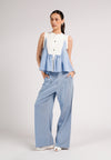 DNM Studios 2026 Drew Sleeveless Top (White/Blue)